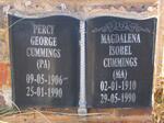 CUMMINGS Percy George 1906-1990 & Magdalena Isobel 1910-1990