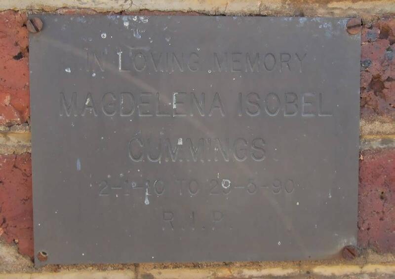 CUMMINGS Magdelena Isobel 1910-1990