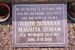 SEIHAM Judith Susarah Magrita nee MYBURGH 1921-1996