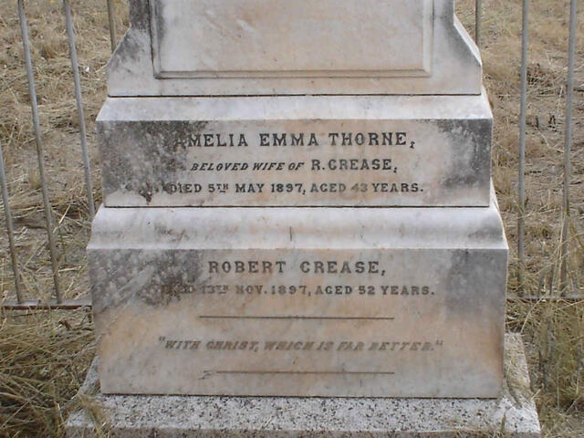 CREASE Robert -1897 & Amelia Emma THORNE -1897