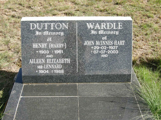 DUTTON Henry 1903-1961 & Aileen Elizabeth LENNARD 1904-1988 :: WARDLE John McInnes Hart 1927-2003