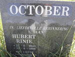 OCTOBER Hubert Rinie 1940-1998