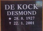 KOCK Desmond, de 1927-2001