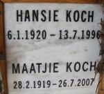 KOCH Hansie 1920-1990 & Maatjie 1919-2007
