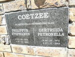 COETZEE Philippus Stephanus 1919-1995 & Gertruida Petronella 1919-2004