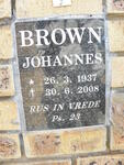 BROWN Johannes 1937-2008