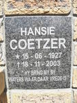 COETZER Hansie 1927-2003