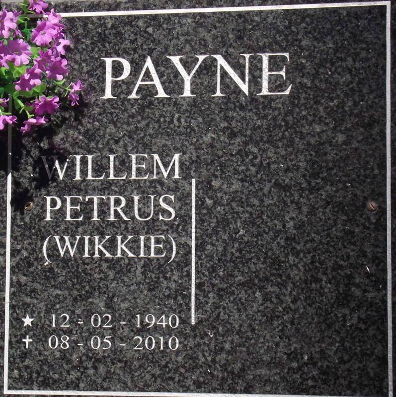 PAYNE Willem Petrus 1940-2010
