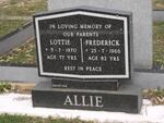 ALLIE Frederick -1966 & Lottie -1970