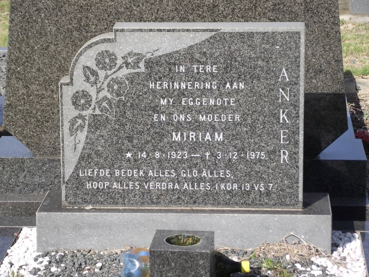 ANKER Miriam 1923-1975