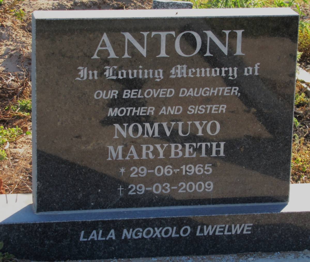 ANTONI Nomvuyo Marybeth 1965-2009