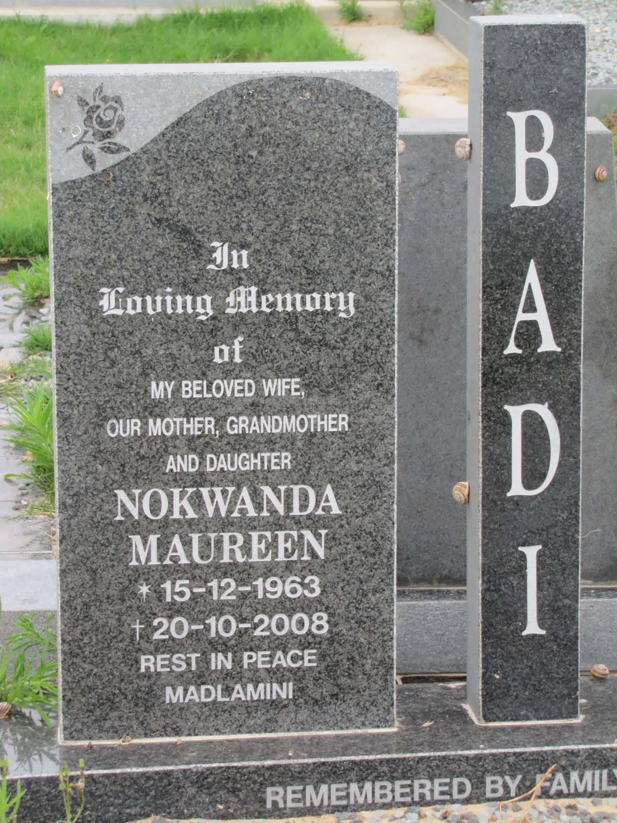 BADI Nokwanda Maureen 1963-2008