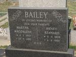 BAILEY  Henry Kennard 1906-1968 & Martha Magdalene 1910-1982