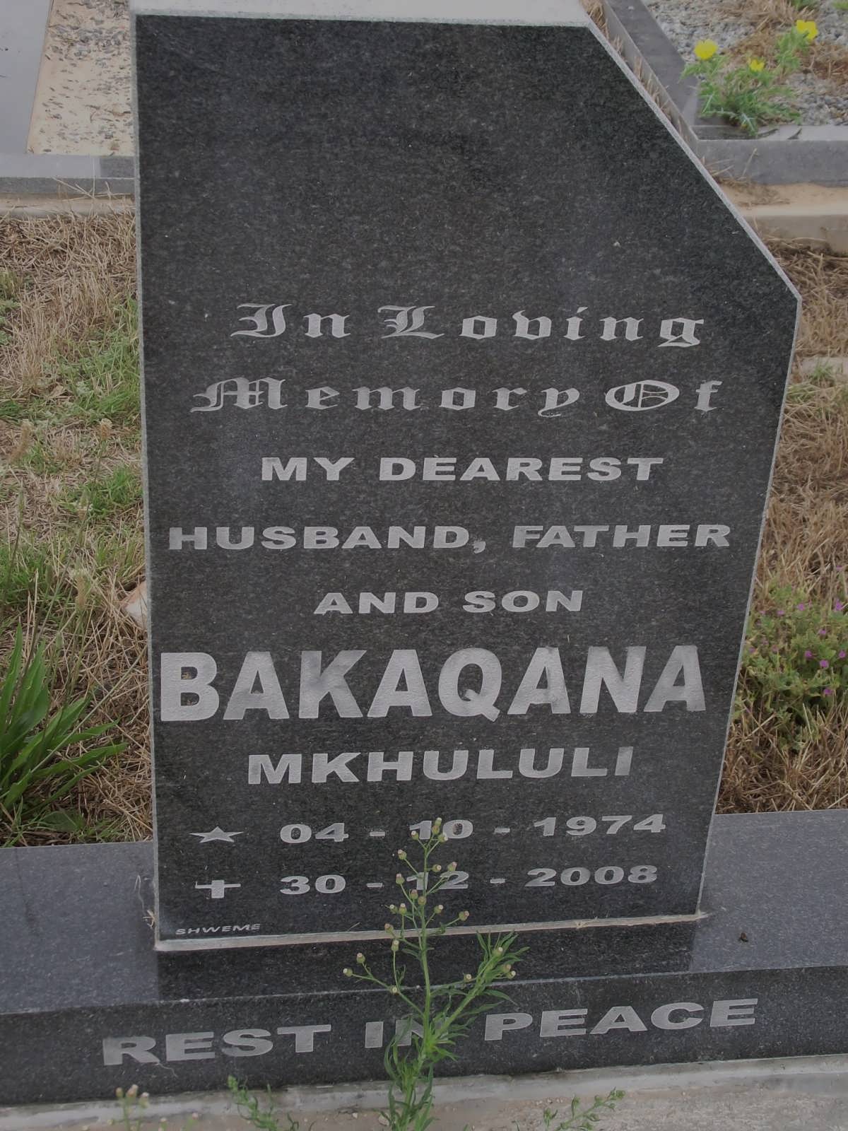 BAKAQANA Mkhululi 1974-2008