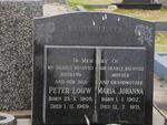 BAUERMEISTER Peter Louw 1909-1969 & Maria Johanna 1902-1971