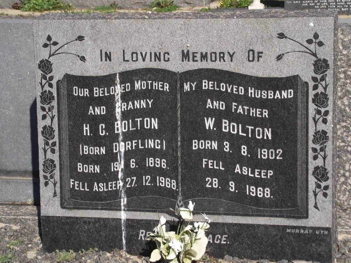 BOLTON W. 1902-1968. & H.C. DORFLING 1986-1968