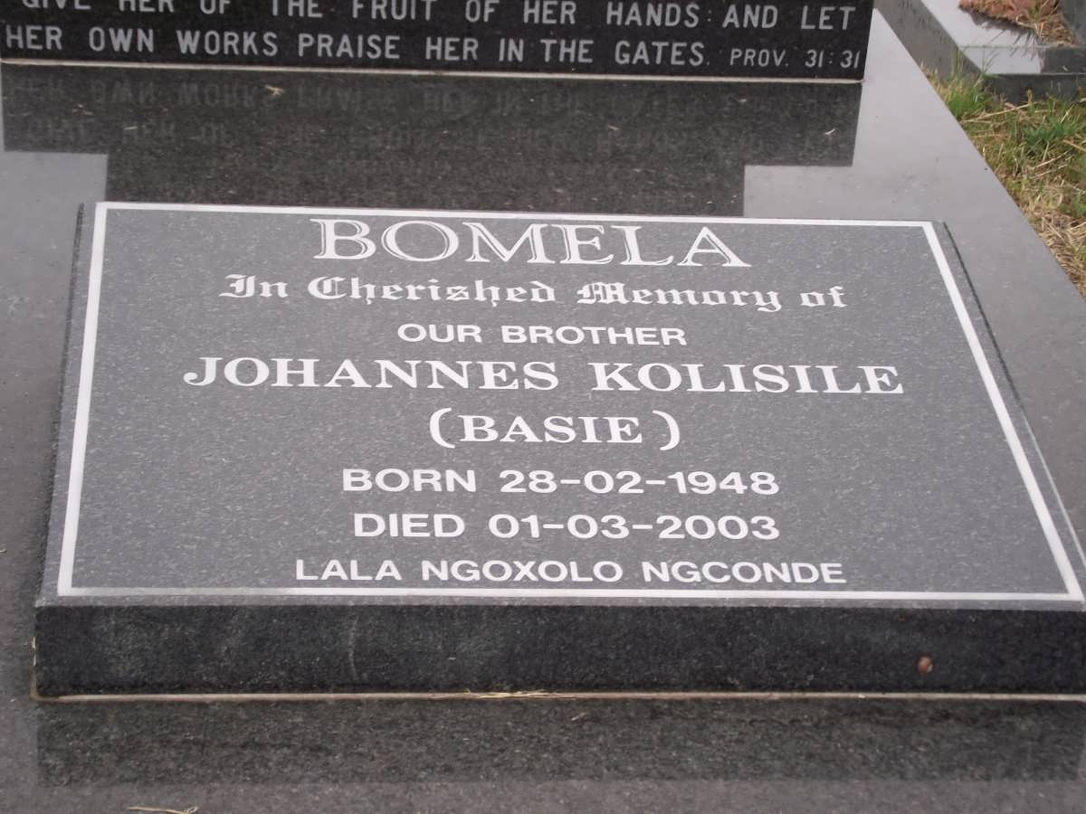 BOMELA Johannes Kolisile 1948-2003