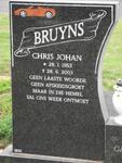 BRUYNS Chris Johan 1953-2003