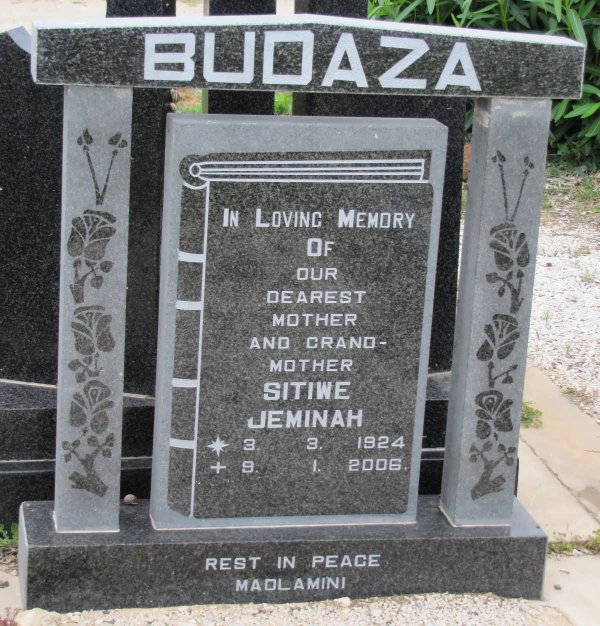 BUDAZA Sitwe Jemimah 1924-2006
