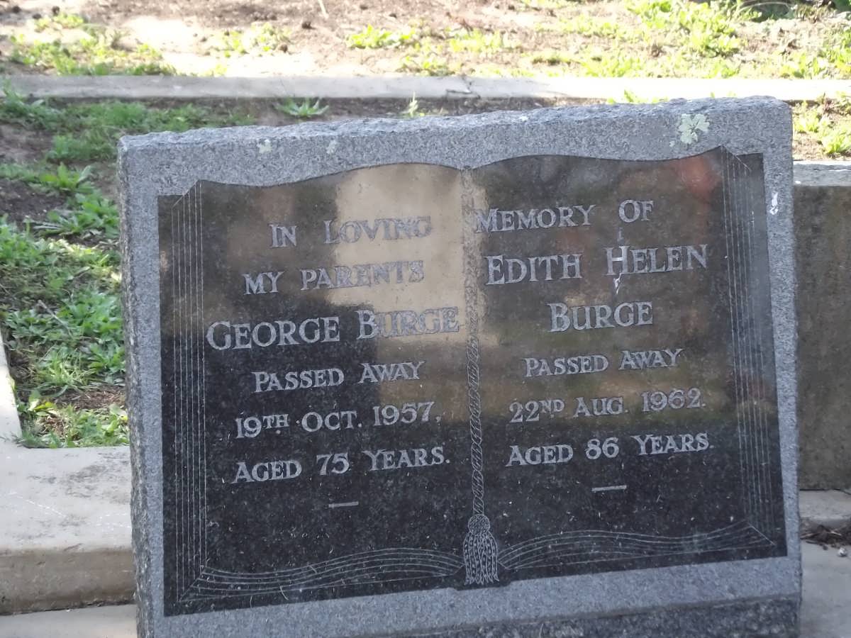 BURGE George -1957, Edith Helen -1962