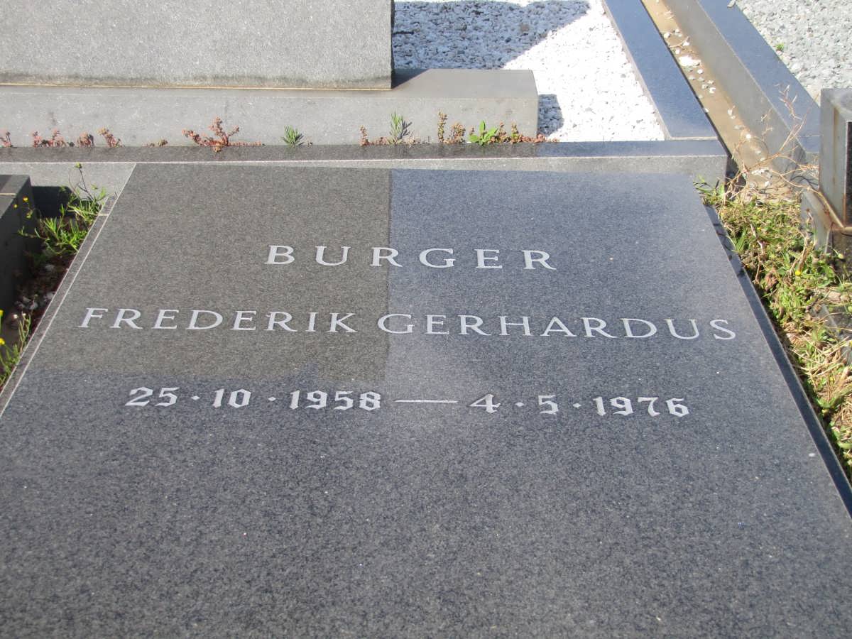 BURGER Frederik Gerhardus 1958-1976