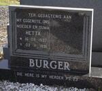 BURGER Hetta 1937-1991