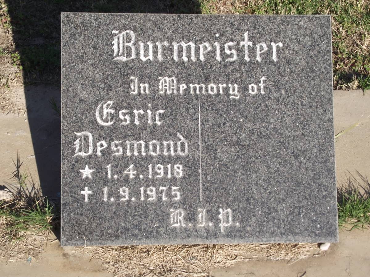 BURMEISTER Esric Desmond 1918-1975