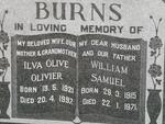 BURNS William Samuel 1915-1971 & Ilva Olive OLIVIER 1921-1997