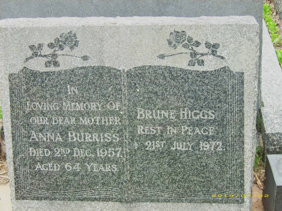 BURRISS Anna -1957 :: HIGGS Brune -1972