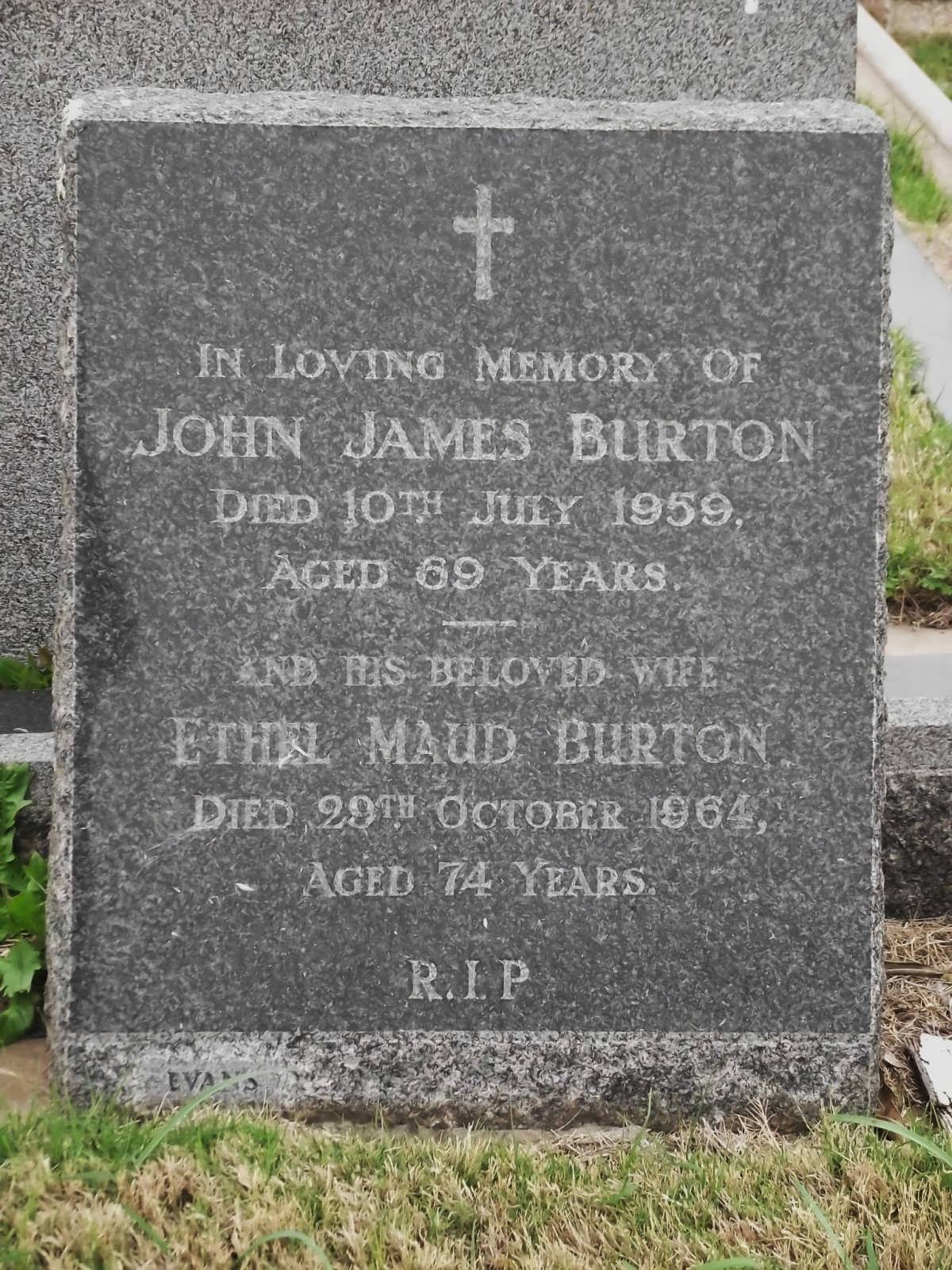 BURTON John James -1959, Ethel Maud -1964