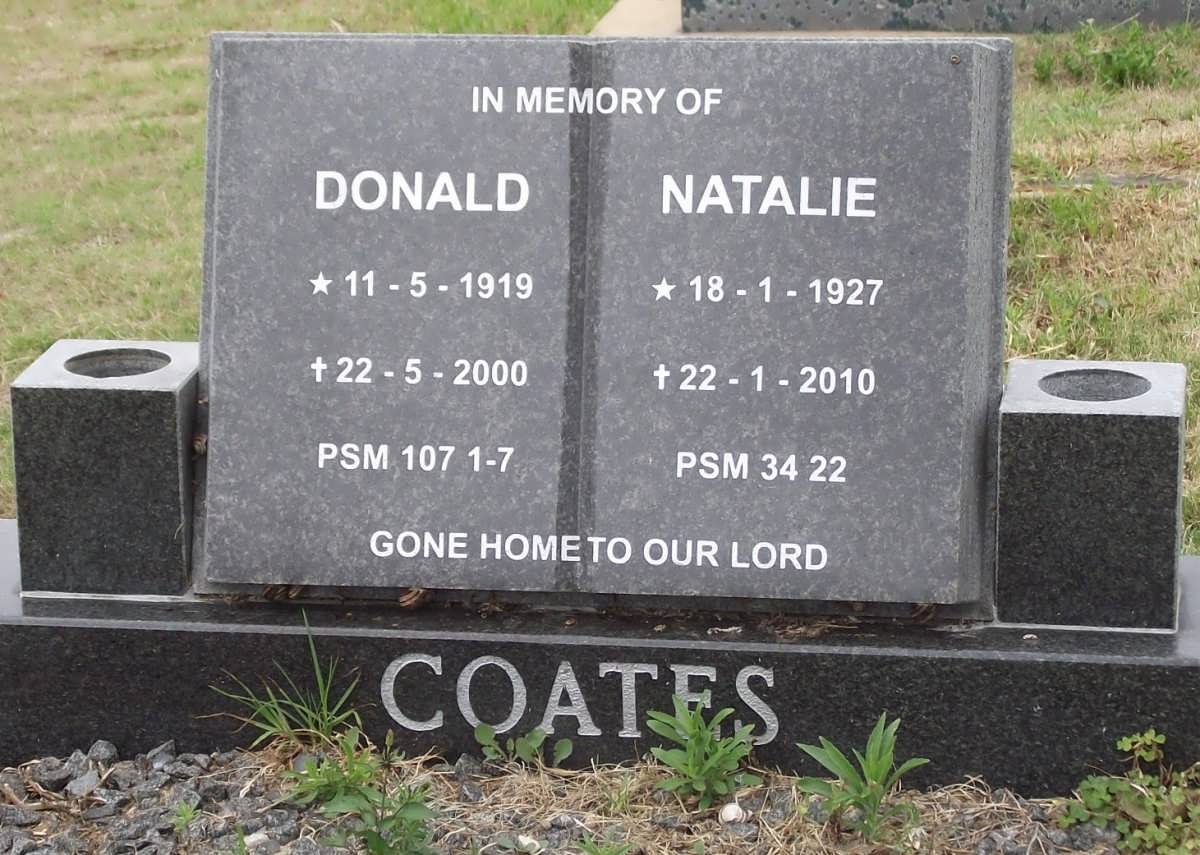COATES Donald 1919-2000 & Natalie 1927-2010