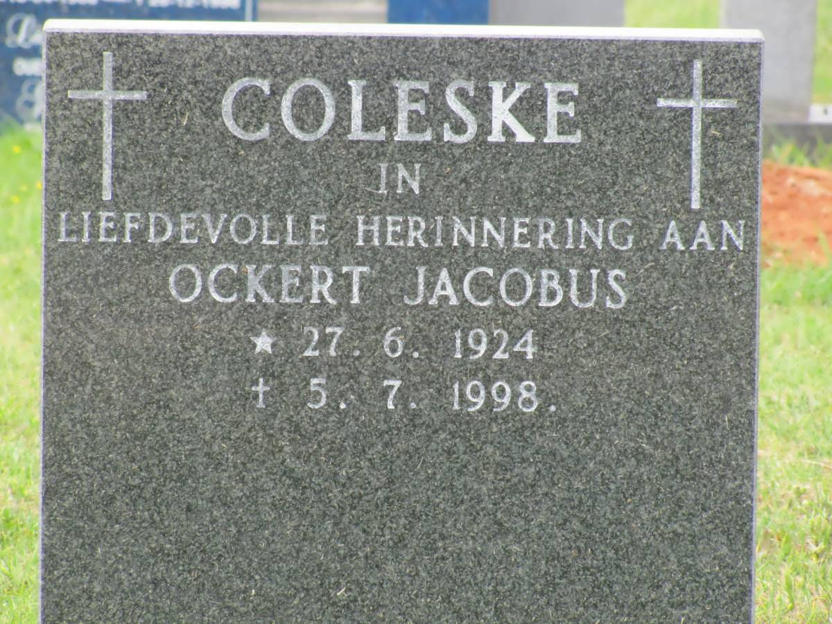 COLESKE Ockert Jacobus 1924-1998