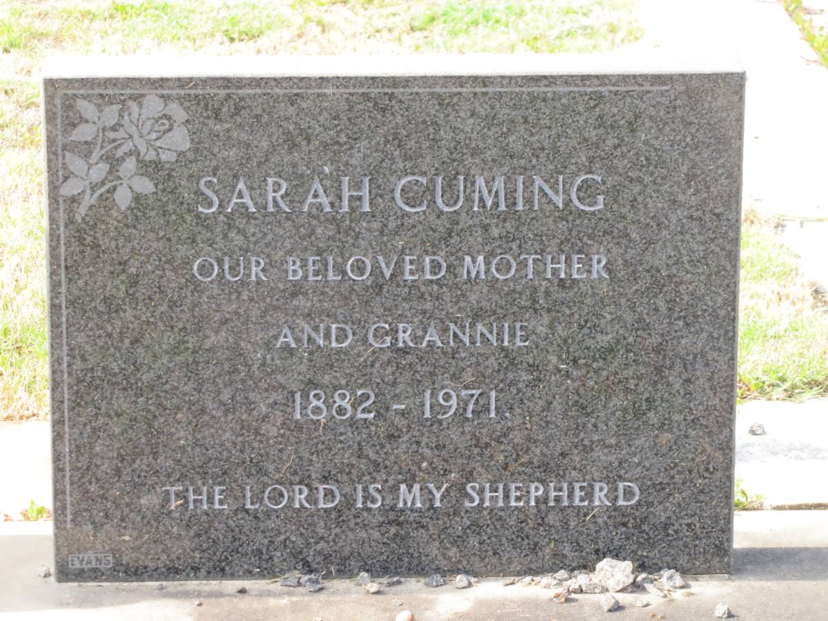CUMING Sarah 1882-1971