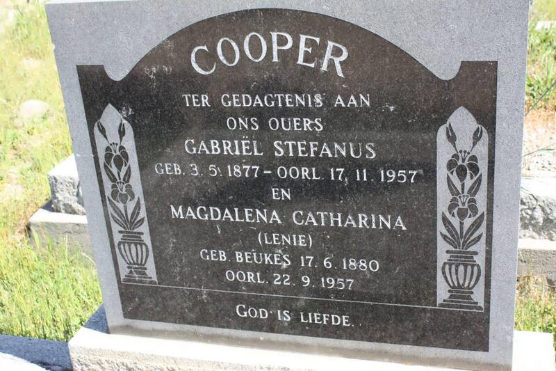 COOPER Gabriel Stefanus 1877-1957 & Magdalena Catharina BEUKES 1880-1957
