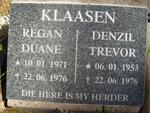KLAASEN Denzil Trevor 1953-1976 :: KLAASEN Regan Duane 1971-1976