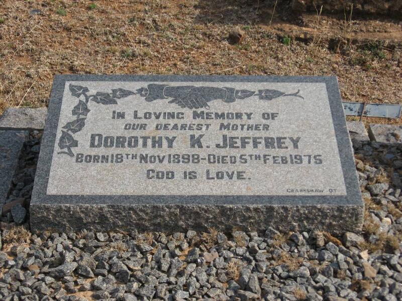 JEFFREY Dorothy K. 1898-1975