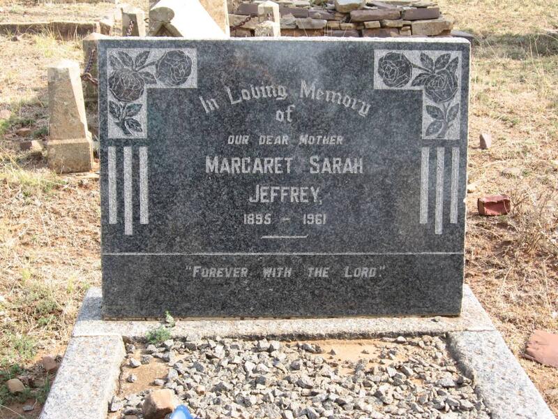 JEFFREY Margaret Sarah 1895-1961