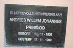 PRINSLOO Andries Willem Johannes 1926-1999