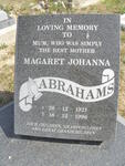 ABRAHAMS Magaret Johanna 1921-1996