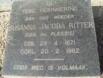 RITTER Susanna Jacoba nee du PLESSIS 1871-1962