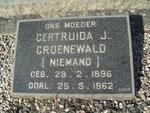 GROENEWALD Gertruida J. nee NIEMAND 1896-1962