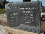 GROENEWALD D.W. 1922-1998 & Petronella G.A. BEUKES 1925-1968