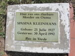 KLEINHANS Spasina 1927-1992