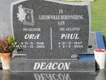 DEACON Paul 1947-2004 :: DEACON Ora 1946-2003