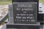 DELPORT Rona nee MCCAY 1922-2005