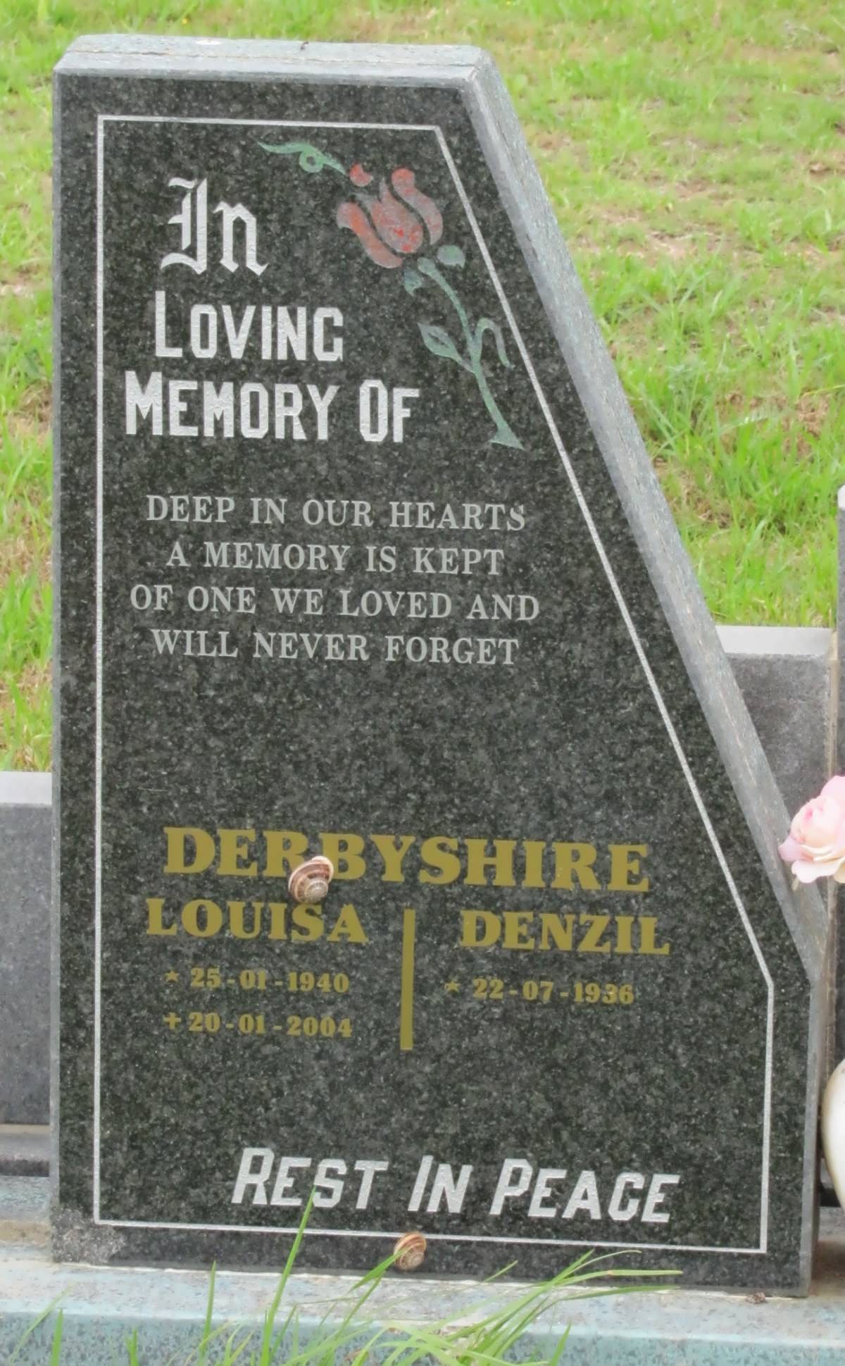 DERBYSHIRE Denzil 1936- & Louisa 1940-2004