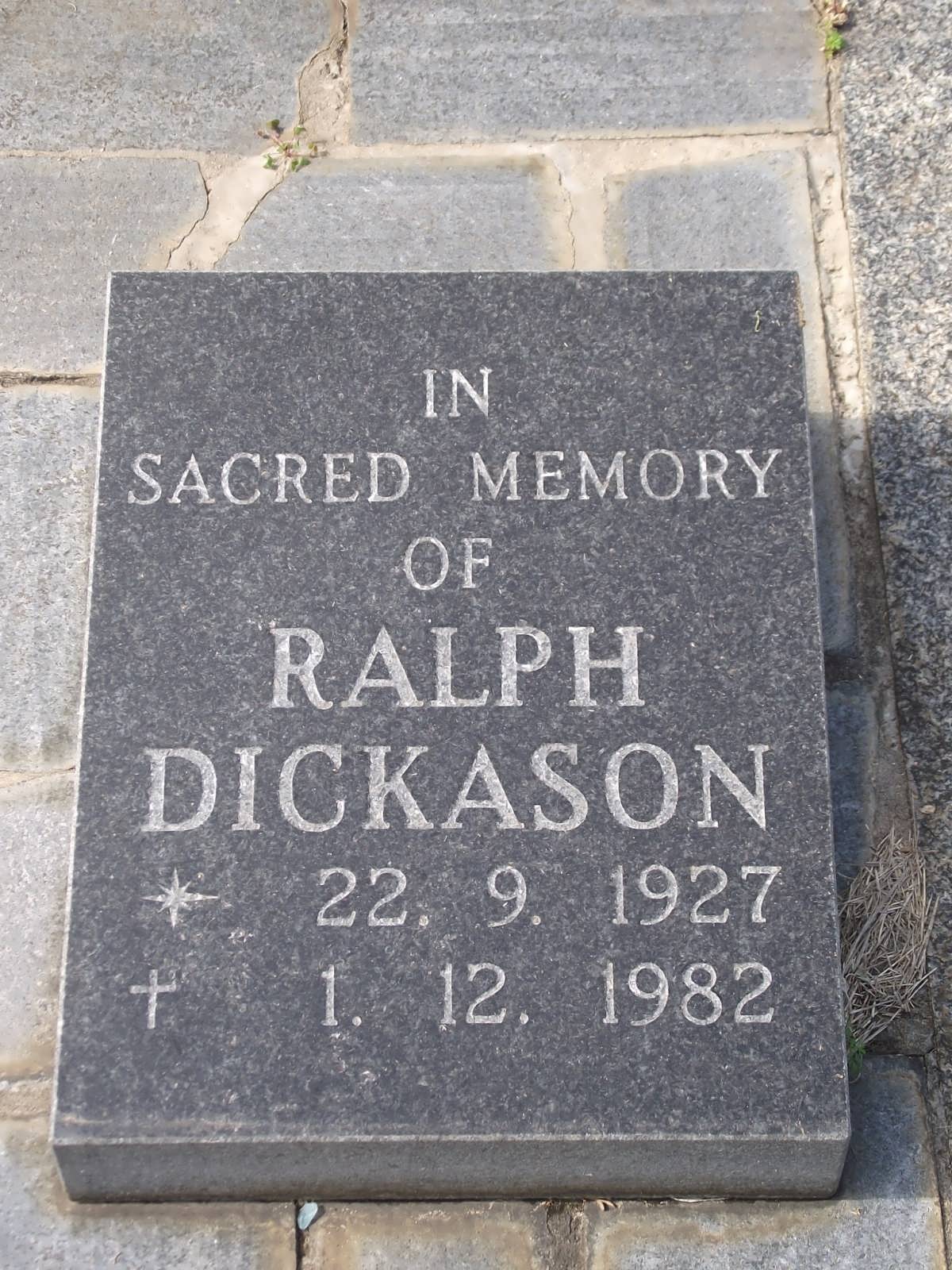 DICKASON Ralph 1927-1982