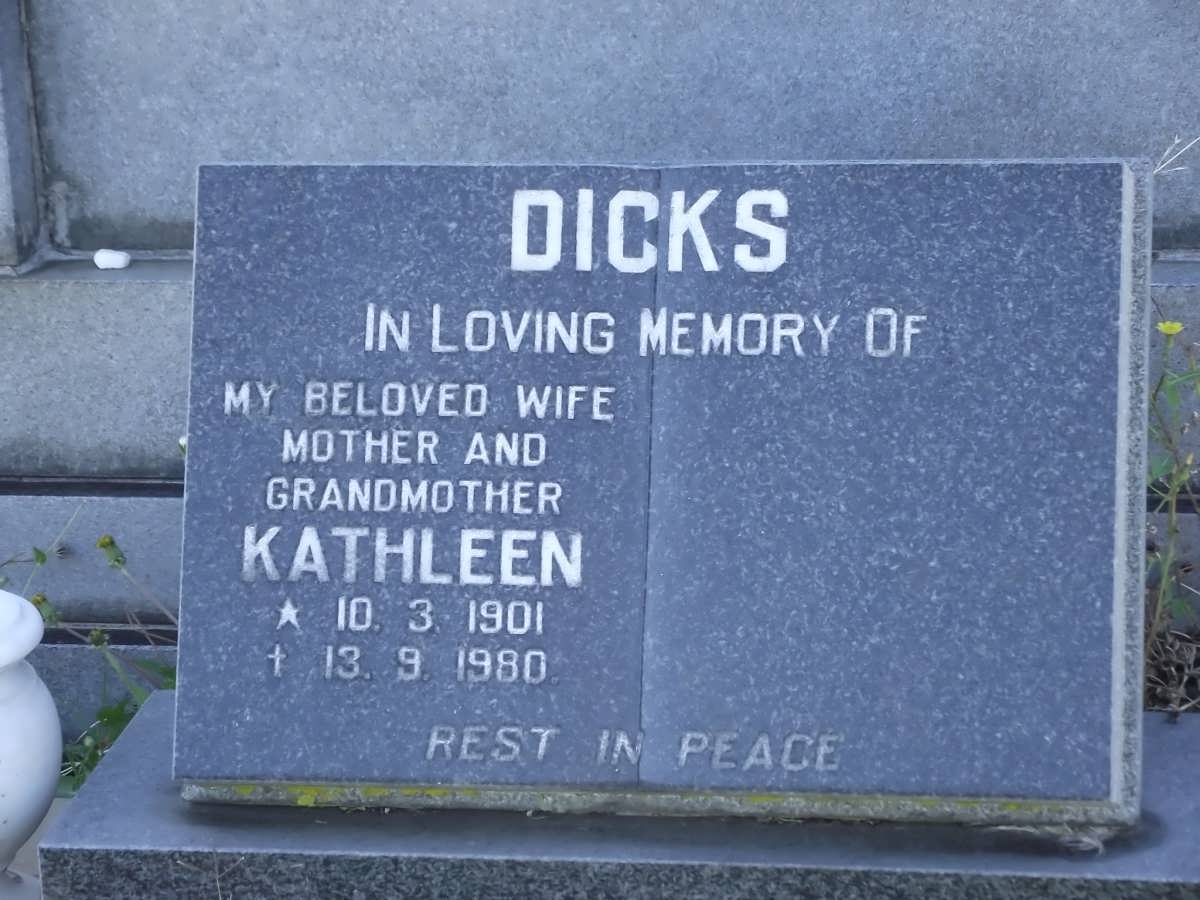 DICKS Kathleen 1901-1980