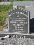 DINGE Andile Chuma Mabhuti 1980-2009