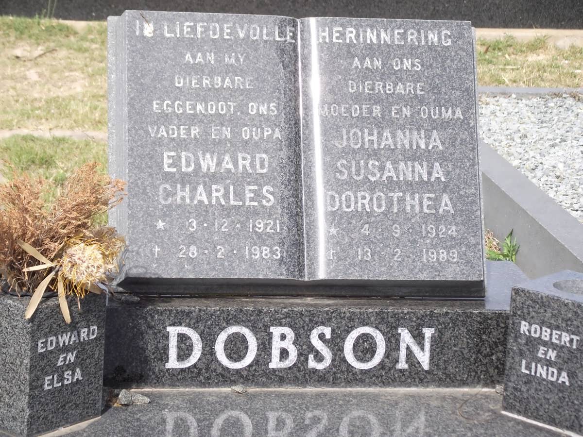 DOBSON Edward Charles 1921-1983 & Johanna Susanna Dorothea 1924-1989